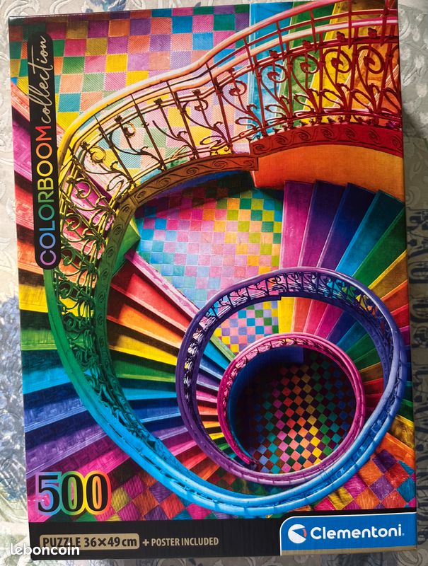 Vends puzzle 500 pièces « Escaliers colorés » Clementoni (image 2)