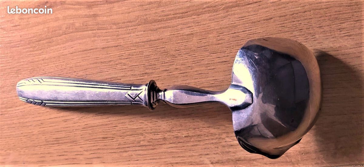 Cuillère à Crème Ancienne Art Déco – Métal Argenté, Super élégante