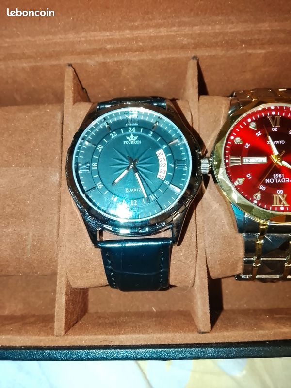 Coffret élégant avec 4 montre. 3 montre homme 1 femme avec boite de rangement (image 6)