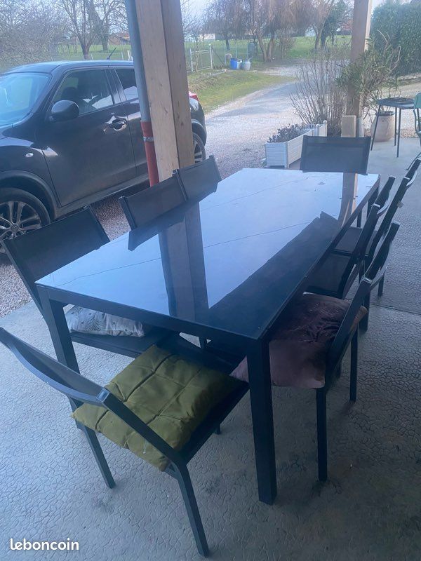 Salon de jardin - Table 180 cm + 8 chaises (image 1)