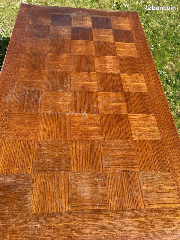 Table en bois 6 personnes avec rallonge + 4 chaises (image 4)