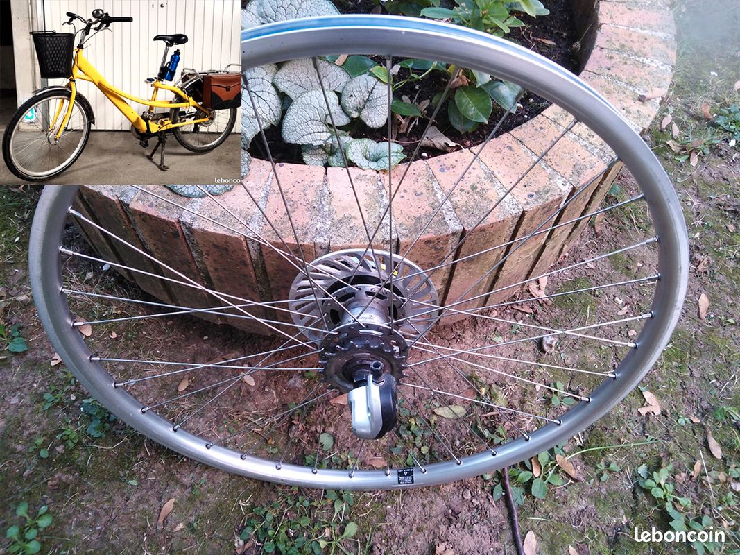 ARTICLE DISPONIBLE : Roue arriere 26 pouce nexus inter 3 – frein roller break shimano INTER M (image 1)