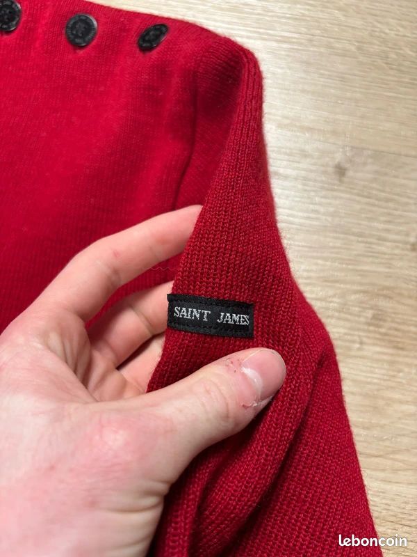Pull Femme EWM En Coton Rouge, Taille 14-16, Avec Boutons Et Broderies