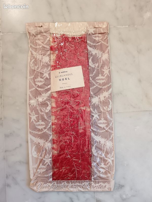 Guirlandes scintillantes Lametta vintage rouge Noël (image 1)