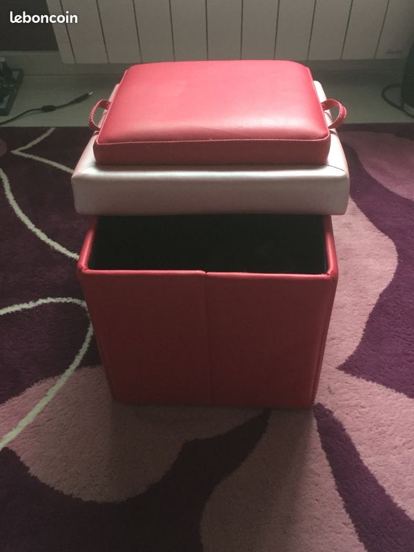 Tabouret / Coffre rose (image 3)
