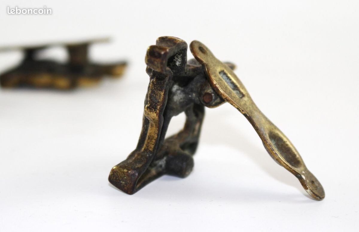 Heurtoir de porte chiens en bronze ou laiton doré (image 10)