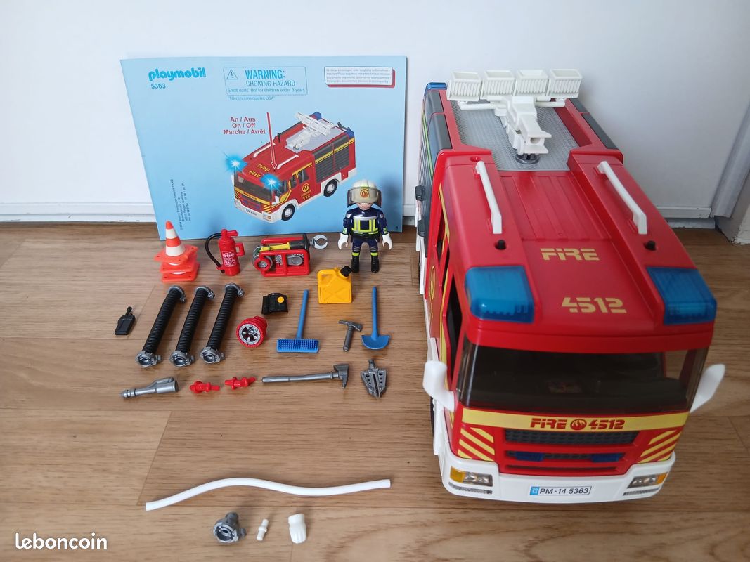 Playmobil 5363 – Fourgon De Pompiers Avec Sirène Et Gyrophare, Pour Enfants Dès 3 Ans