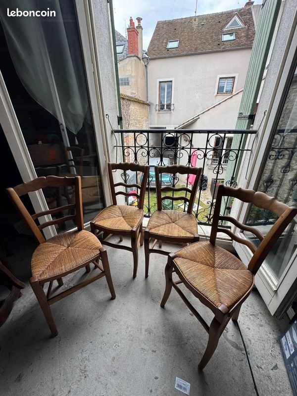 Anciennes chaise bois paillées (image 3)