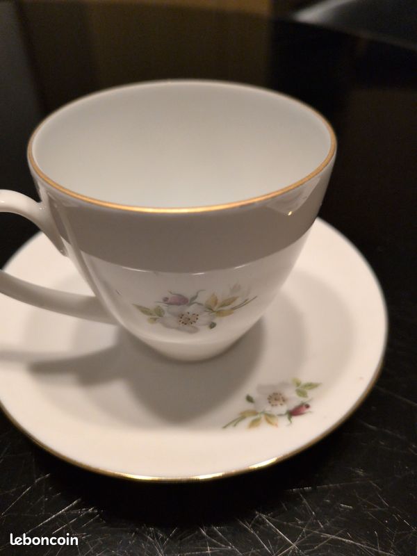 Service 6 Tasses et Soucoupes Porcelaine Vintage - Hertel Jacob Bavaria (image 6)