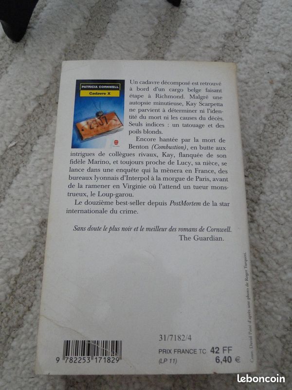 Livre " Cadavre X " de Patricia Cornwell (image 2)