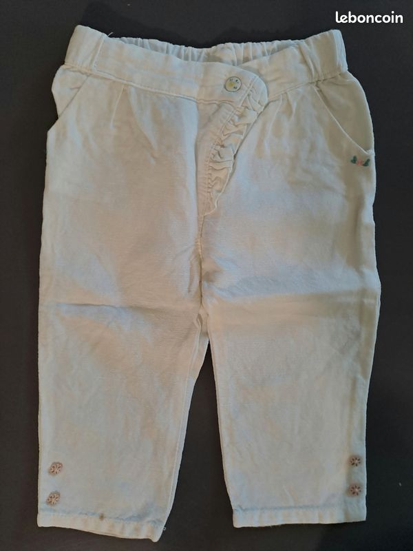 Taille 12 mois Sergent Major Ensemble Pantalon + haut coton / lin (image 5)