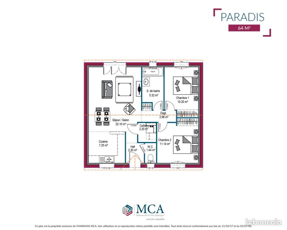 Maison 3 pièces 64 m² - Saubusse 40180 (image principale 4)