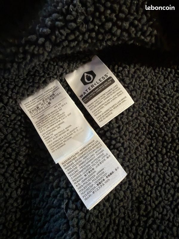 Veste en jeans levi's denim, interieur sherpa mouton, chore coat denim effet délavé, taille XXL (image 8)