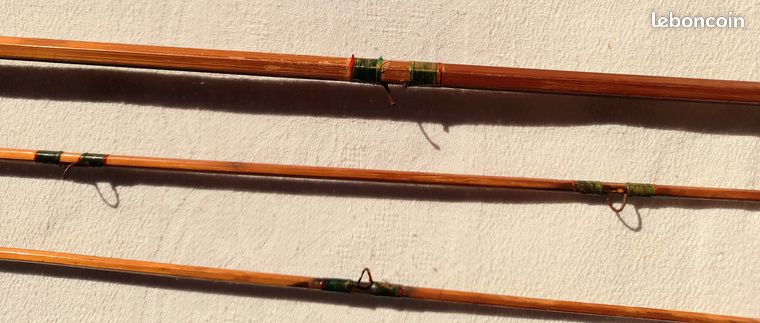 Canne à Pêche Ancienne Bambou Refendu Japon – 220 Cm, 4-8 Gr, Avec Housse