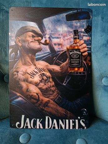 Plaque Promotionnelle Métal Jack Daniel's - Modèle Rare, Occasion En Bon état