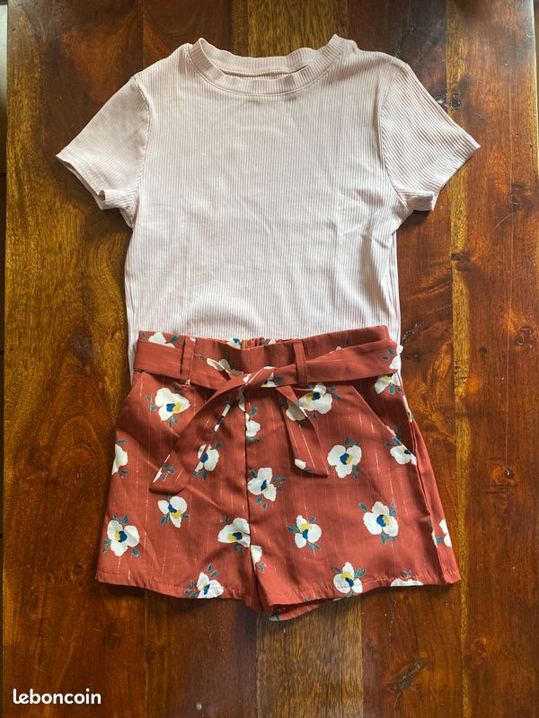 Ensemble short, t-shirt fille 10 ans (image 1)