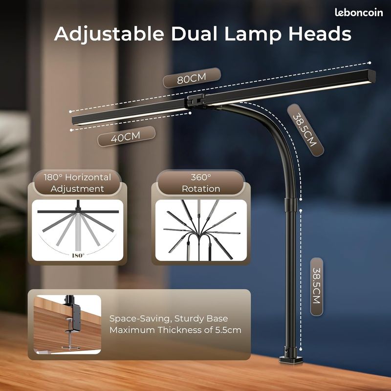 Lampe de bureau led élégante, actuelle, dimmable, orientable, STAR