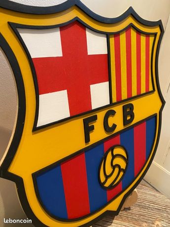 Sous-main FC Barcelone Blason Jaune Sur Fond Noir 35x60 Cm - Licence Officielle