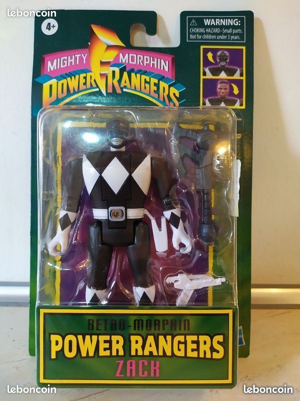 Figurine Power Rangers Retro Morphin - Zack, Neuf - Collection Hasbro