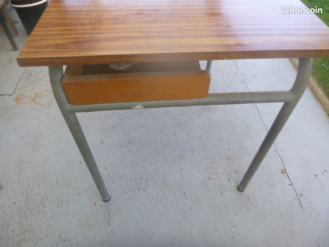 Table vintage plateau formica pieds métal (image 2)