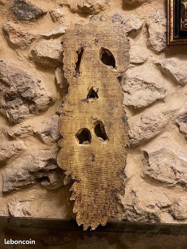 Sculpture murale en bois doré polychrome (image 9)