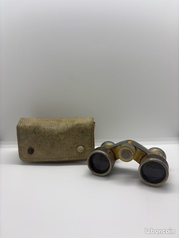 ANCIENNES JUMELLES DE Théâtre Etui Cuir Noir EUR 29,99