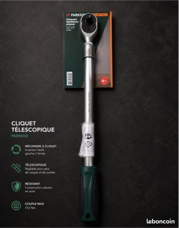 Cliquet télescopique PARKSIDE 512 Nm – Neuf (image 1)