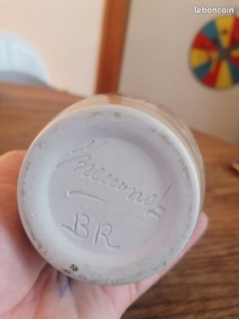 Lampe Berger vintage. Grés d'art. Signée Breugnot. Décor colverts. - Label Emmaüs