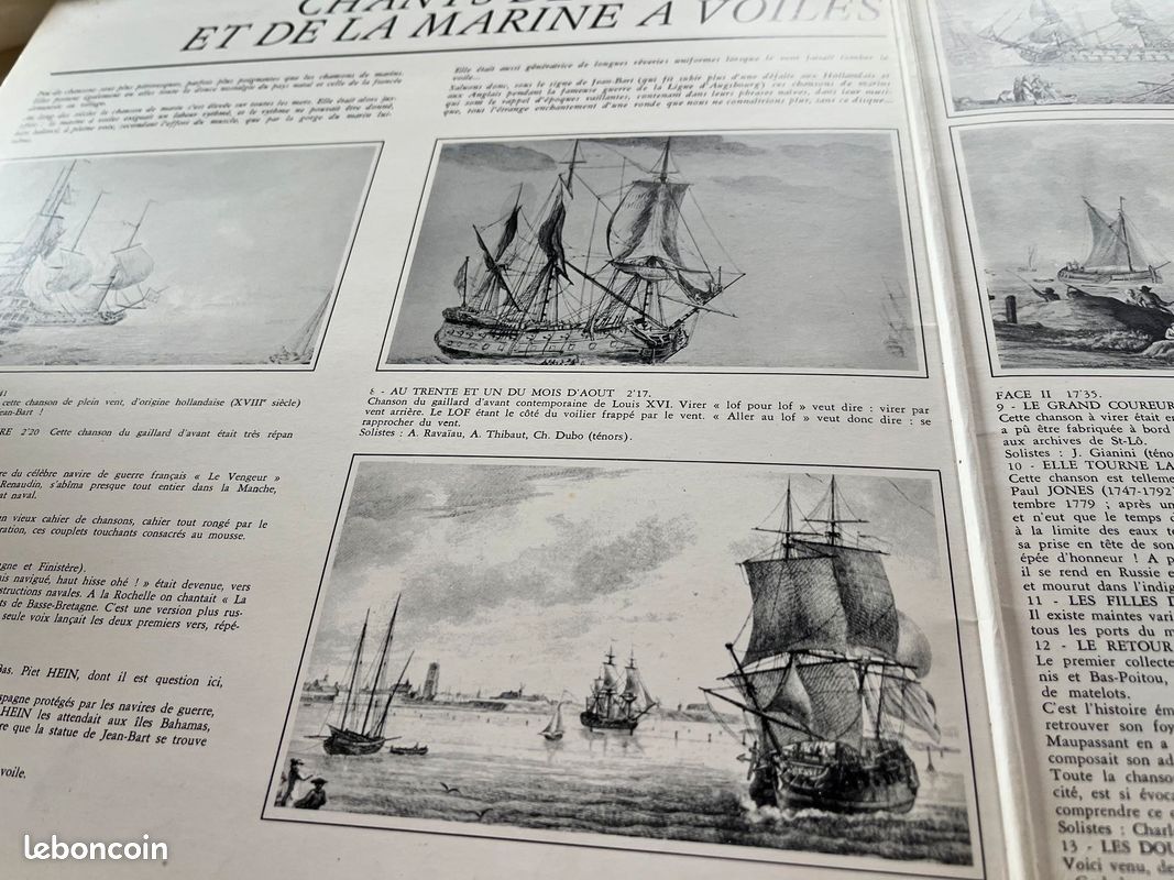 Chants de Corsaires et de la Marine à Voiles / LP 33T 12" (image 2)