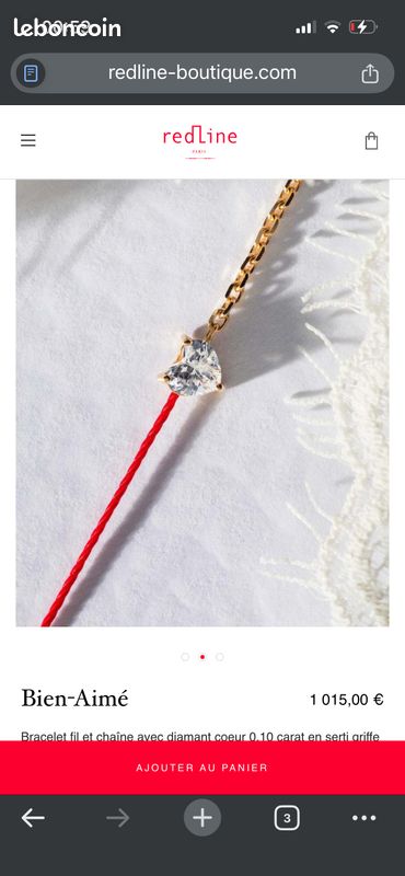 Vente Bracelet Redline “Le Bien Aimée” – Neuf (image 2)