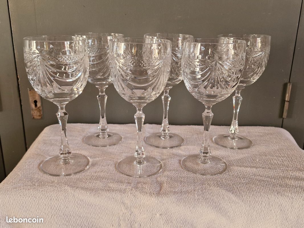 Lot De 6 Verres à Sherry En Cristal Russe – Tige Longue – 65 Ml – Vintage