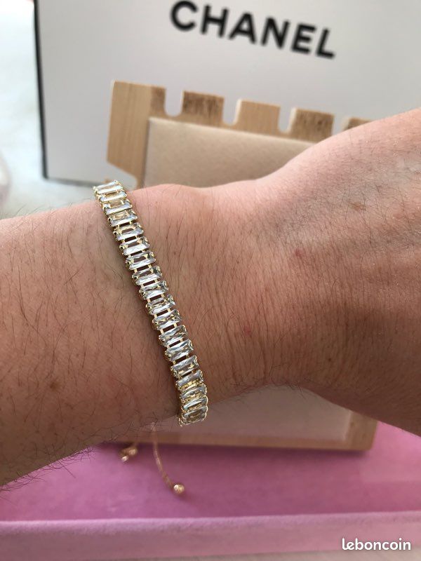 Bracelet barrette strass or (image 5)