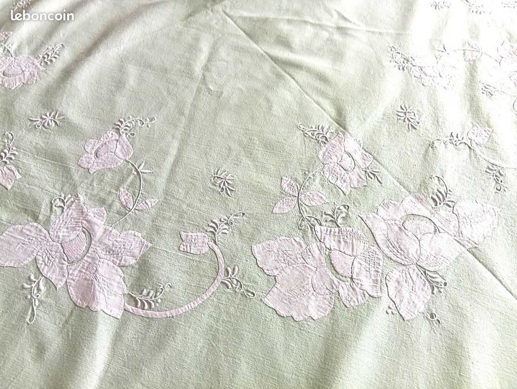 Très belle nappe ronde couleur vert 168 cm + serviettes (image 3)