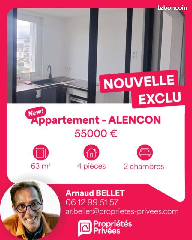 Appartement 4 pièces 63 m² · à Alençon · 63 m² · 55 000 €