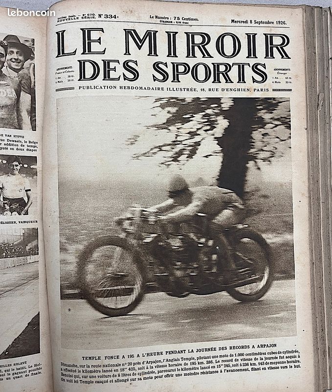 LE MIROIR DES SPORTS NUMBER 102 FRANCE TENNIS CHAMPIONSHIP 1922
