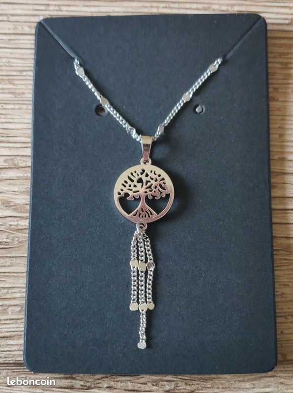 Bijoux collier pendentif en acier inoxydable (image 1)