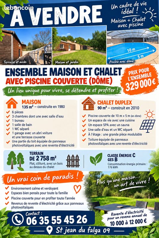Maison 7 pièces 225 m² · à Saint-Jean-du-Falga · 225 m² · 329 000 €