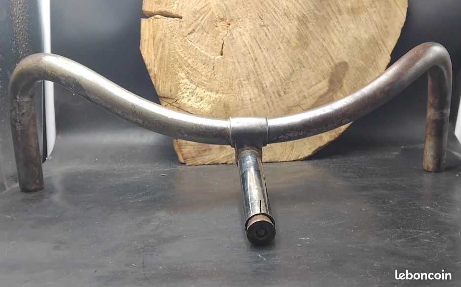 Guidon avec potence vélo enfant vintage ancien acier chromé 19 mm • EUR 12,90