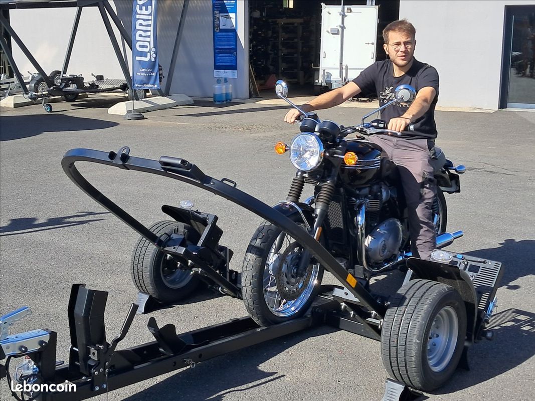 Remorque PORTE MOTO ABAISSABLE, PLIABLE, compatible Scooter, MP3, SMART BIKER France (image 4)