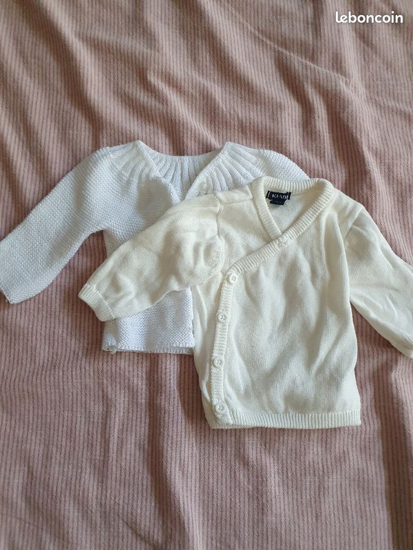 Lot de 2 gilets 0 mois (image 1)