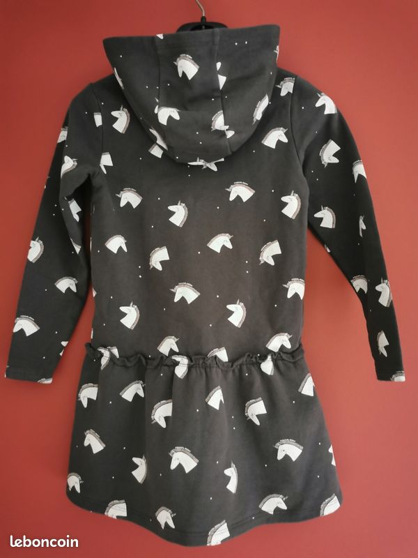 Robe sweat à capuche 8 ans Vert baudet (image 2)