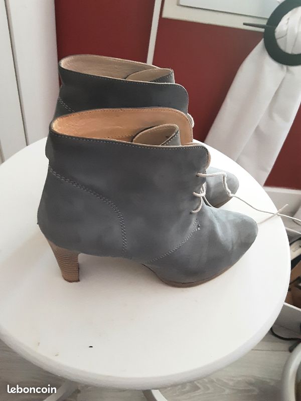 Bottines taille 38 daim bleu/gris (image 3)