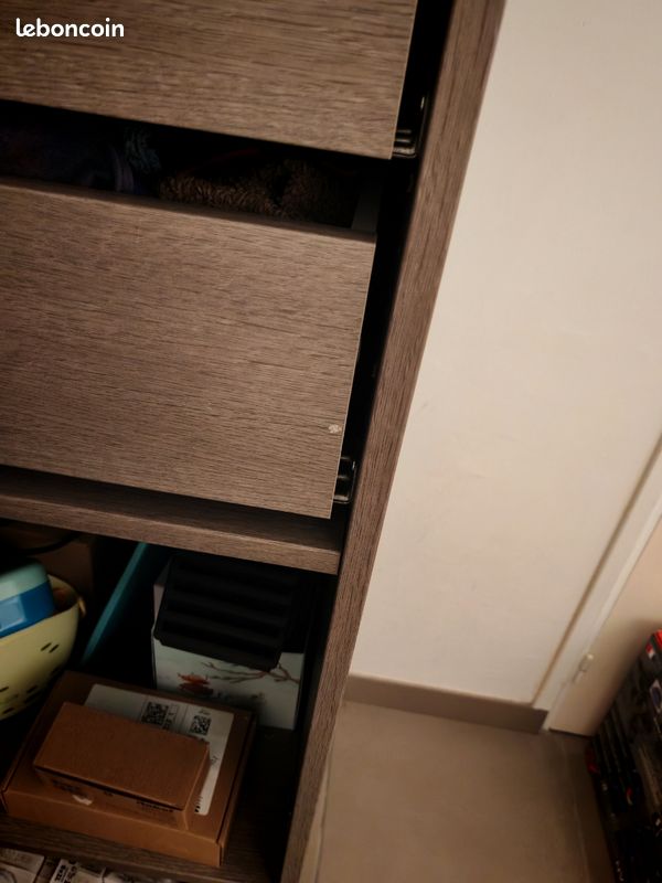 Dressing d'angle + dressing droit - gris - avec portes - penderie porte-chaussures et tiroir bon état (image 5)