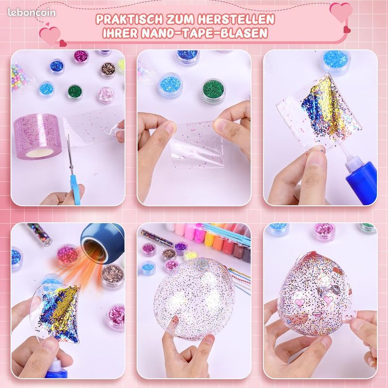 Kit Nano Tape Bubble – Ruban Adhésif à Bulles DIY Avec Paillettes Et Autocollants – Cadeau Créatif Pour Enfants