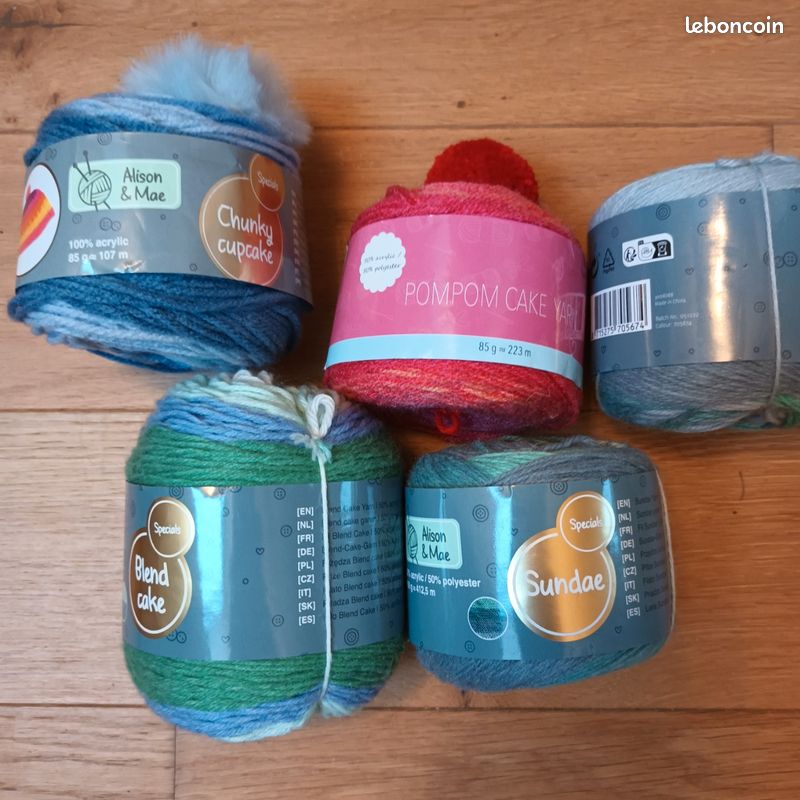 Lot De 4 Pelotes De Laine Multicolores (50g Chacune) - Pour Tricot/Crochet
