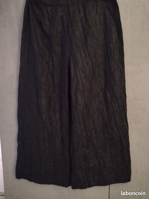 Pantalon d'été large femme en tissu froissé (image 6)