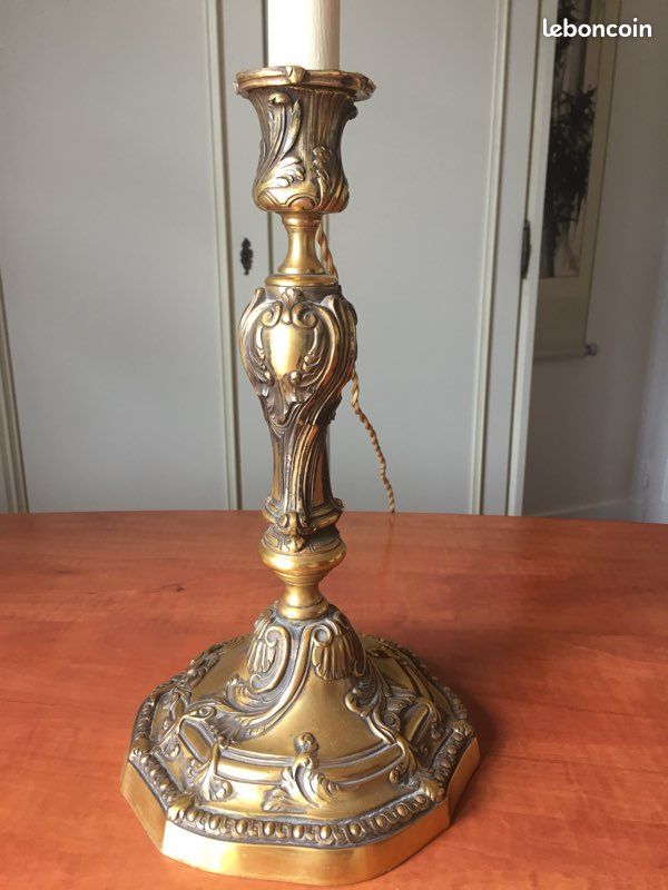 2 lampes anciennes bronze (image 2)