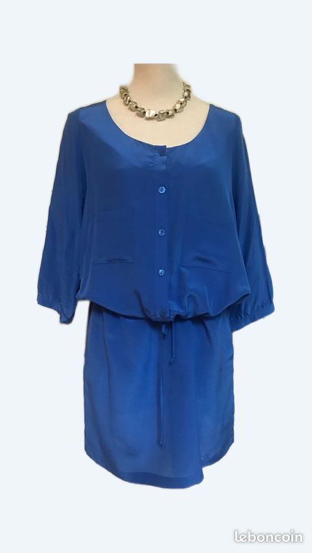 Robe blousante bleu électrique T.42 (image 1)