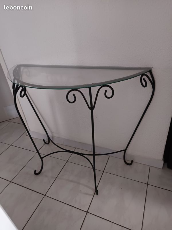 Console et miroir en fer forgé, peuvent être vendus ensemble ou séparément. Négociable (image 1)