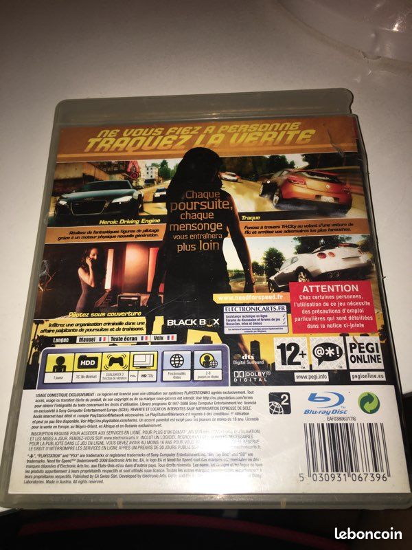 Boîte+notice de NEED FOR SPEED UNDERCOVER (image 2)